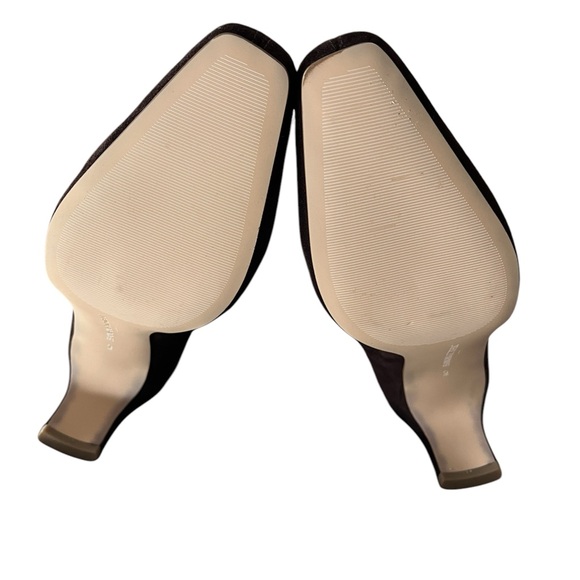 Chic Minimalist Elegant Dark Brown Faux Suede Heeled Boots Size 9 Women’s - Picture 2 of 3